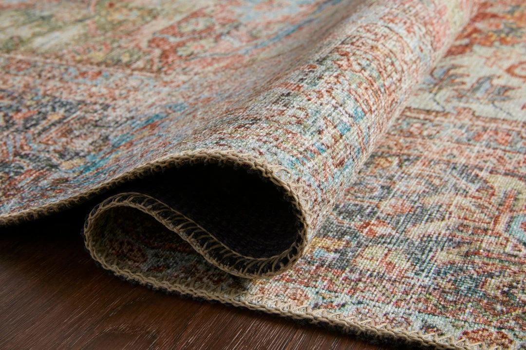 Promo β LOLOI FIDELIA VINTAGE PRINT RUG: BRICK, TEAL π 6 LOLOI FIDELIA VINTAGE PRINT RUG: BRICK, TEAL