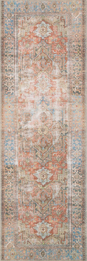 Best deal ✔️ LOLOI FIDELIA VINTAGE PRINT RUG: TERRACOTTA, SKY BLUE ✨ 8 LOLOI FIDELIA VINTAGE PRINT RUG: TERRACOTTA, SKY BLUE