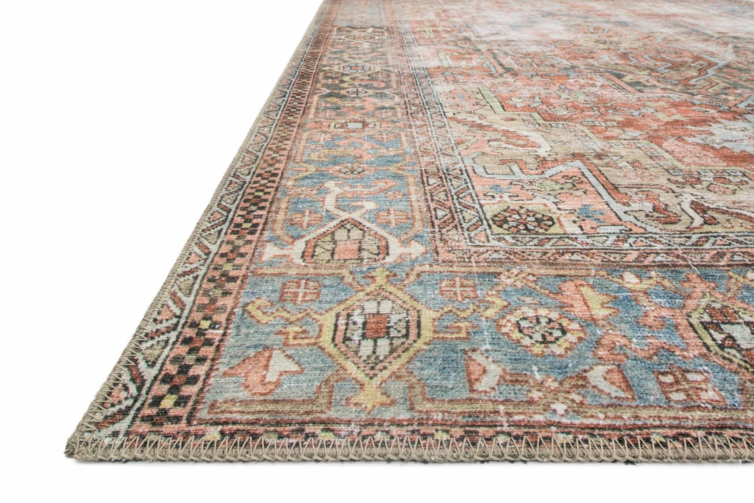 Best deal ✔️ LOLOI FIDELIA VINTAGE PRINT RUG: TERRACOTTA, SKY BLUE ✨ 7 LOLOI FIDELIA VINTAGE PRINT RUG: TERRACOTTA, SKY BLUE