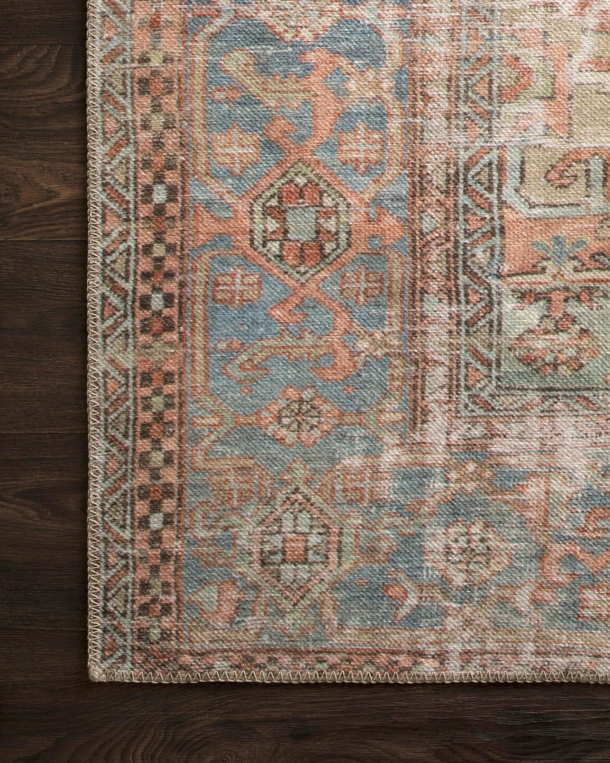 Best deal ✔️ LOLOI FIDELIA VINTAGE PRINT RUG: TERRACOTTA, SKY BLUE ✨ 4 LOLOI FIDELIA VINTAGE PRINT RUG: TERRACOTTA, SKY BLUE