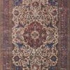 LOLOI FIDELMA VINTAGE PRINT RUG: BRICK, BLUE