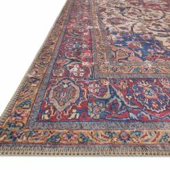 LOLOI FIDELMA VINTAGE PRINT RUG: BRICK, BLUE