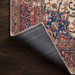 LOLOI FIDELMA VINTAGE PRINT RUG: BRICK, BLUE