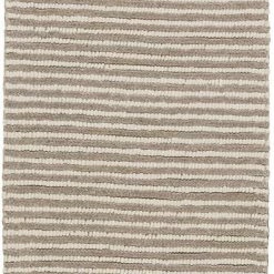 SURYA FLINT GRAY + IVORY TEXTURED STRIPE WOOL RUG