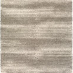 SURYA FLINT GRAY + IVORY TEXTURED STRIPE WOOL RUG