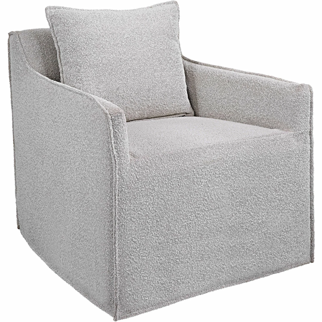 Discount ๐ UTTERMOST FONTANA IVORY-GREY BOUCLE SWIVEL CHAIR Furniture ๐งจ 2 UTTERMOST FONTANA IVORY-GREY BOUCLE SWIVEL CHAIR Furniture