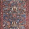 LOLOI FRANCO VINTAGE PRINT RUG: BLUE, RED