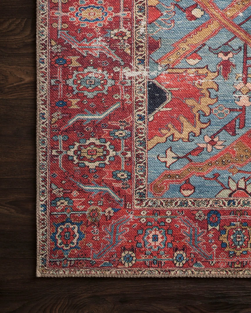 Best Sale π₯ LOLOI FRANCO VINTAGE PRINT RUG: BLUE, RED π 3 LOLOI FRANCO VINTAGE PRINT RUG: BLUE, RED