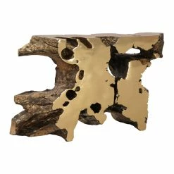 PHILLIPS COLLECTION FREEFORM SLICE CONSOLE: GOLD Furniture