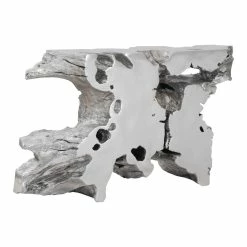 PHILLIPS COLLECTION FREEFORM SLICE CONSOLE: SILVER