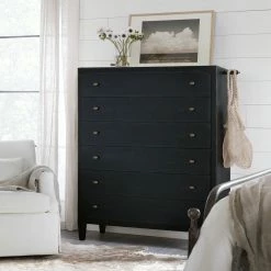 HOOKER FRENCH MARKET TALL CHEST: ANTIQUE BLACK