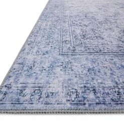 LOLOI FREYA VINTAGE PRINT RUG: DISTRESSED DENIM