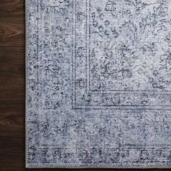 LOLOI FREYA VINTAGE PRINT RUG: DISTRESSED DENIM