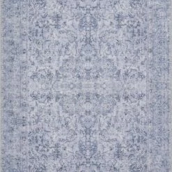 LOLOI FREYA VINTAGE PRINT RUG: DISTRESSED DENIM