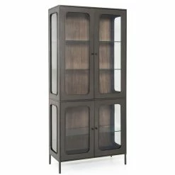 Best Pirce 😀 FOUR HANDS Furniture FRITZ INDUSTRIAL GUNMETAL + GLASS TALL CABINET 😀 11 FOUR HANDS Furniture FRITZ INDUSTRIAL GUNMETAL + GLASS TALL CABINET