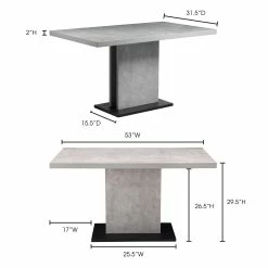 MOES FULTON FAUX CEMENT DINING TABLE