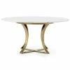FOUR HANDS GAGE ROUND WHITE MARBLE + BRASS DINING TABLE Furniture