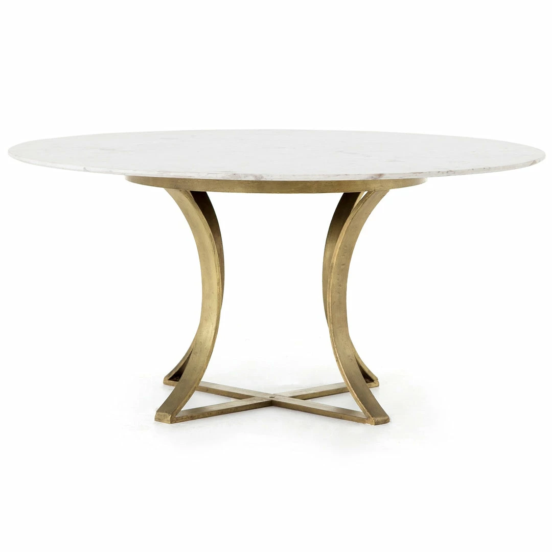 Best Pirce π FOUR HANDS GAGE ROUND WHITE MARBLE + BRASS DINING TABLE Furniture π₯° 1 FOUR HANDS GAGE ROUND WHITE MARBLE + BRASS DINING TABLE Furniture
