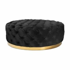 VIG GARBO BLACK VELVET COCKTAIL OTTOMAN Furniture