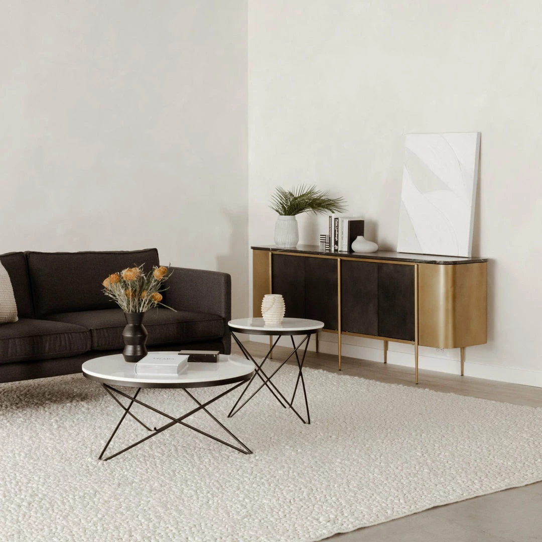 Budget 🛒 MOES Living Room GATSBY BLACK MARBLE TOP SIDEBOARD 👏 6 MOES Living Room GATSBY BLACK MARBLE TOP SIDEBOARD