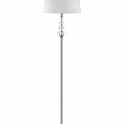 SURYA GEMMA FLOOR LAMP: BRUSHED SILVER Lighting
