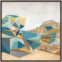 Best Pirce ⌛ L ART Wall Art "GEOMETRIC LANDSCAPE" CANVAS ART DIPTYCH 🎁 8 L ART Wall Art