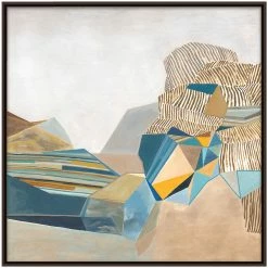 Best Pirce ⌛ L ART Wall Art "GEOMETRIC LANDSCAPE" CANVAS ART DIPTYCH 🎁 9 L ART Wall Art