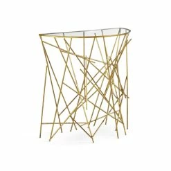 UTTERMOST GILDED ABSTRACT DEMILUNE CONSOLE Furniture