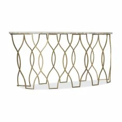 HOOKER GILDED DEMILUNE ONYX TOP CONSOLE