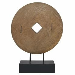 UTTERMOST GOA PRIMITIVE PULLEY WHEEL SCULPTURE