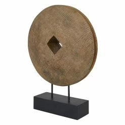 UTTERMOST GOA PRIMITIVE PULLEY WHEEL SCULPTURE