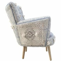 ZUO GOA VINTAGE PRINT ARM CHAIR: DENIM, MULTI Furniture