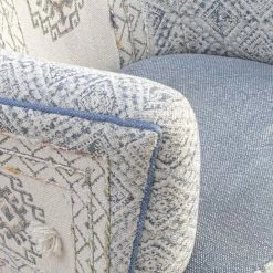 ZUO GOA VINTAGE PRINT ARM CHAIR: DENIM, MULTI Furniture