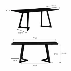 MOES GODENZA DINING TABLE: BLACK ASH Furniture