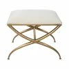 UTTERMOST GOLD CROSSING SMALL BENCH: WHITE Furniture