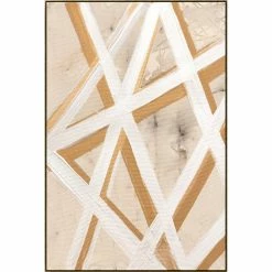 Buy ❤️ L ART "GOLD PATHS I" NATURAL CANVAS HAND PAINTING ✔️ 9 L ART