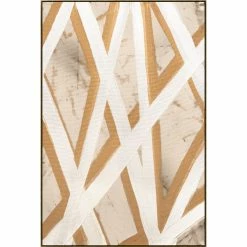 Buy ❤️ L ART "GOLD PATHS I" NATURAL CANVAS HAND PAINTING ✔️ 11 L ART