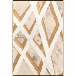 Buy ❤️ L ART "GOLD PATHS I" NATURAL CANVAS HAND PAINTING ✔️ 13 L ART