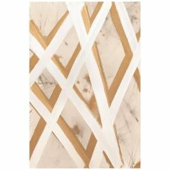 Buy ❤️ L ART "GOLD PATHS I" NATURAL CANVAS HAND PAINTING ✔️ 12 L ART