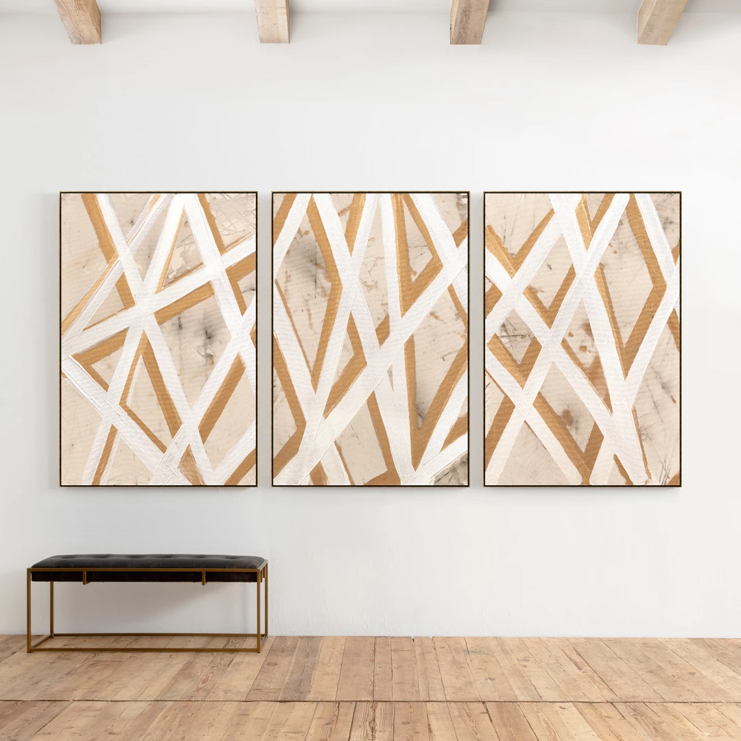 Buy ❤️ L ART "GOLD PATHS I" NATURAL CANVAS HAND PAINTING ✔️ 1 L ART "GOLD PATHS I" NATURAL CANVAS HAND PAINTING