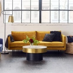 MOES ALBIE GOLD VELVET SOFA Furniture