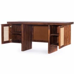 FOUR HANDS GOLDIE TOASTED ACACIA & CANE DESK