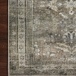LOLOI GOPESH VINTAGE PRINT FLAT RUG: ANTIQUE MOSS
