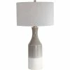 UTTERMOST Lighting GRAY GLAZE + WHITE DIPPED CERAMIC TABLE LAMP