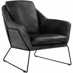 MOES Living Room GREER VINTAGE LEATHER CLUB CHAIR