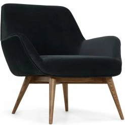 NUEVO GRETCHEN ARM CHAIR: SHADOW GRAY VELVET