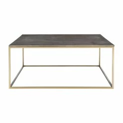 UTTERMOST Living Room GREY SHAGREEN & BRASS SQUARE COFFEE TABLE