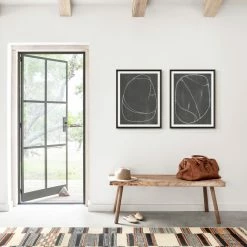 L ART "GREY STONES" GLASS FRAMED ART Wall Art