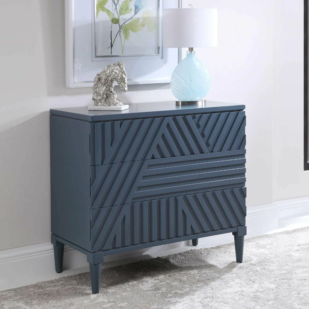 Cheap ๐คฉ UTTERMOST Furniture GROOVY GEOMETRIC STRIPES CHEST: AEGEAN BLUE ๐ 2 UTTERMOST Furniture GROOVY GEOMETRIC STRIPES CHEST: AEGEAN BLUE