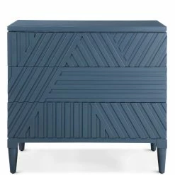UTTERMOST Furniture GROOVY GEOMETRIC STRIPES CHEST: AEGEAN BLUE